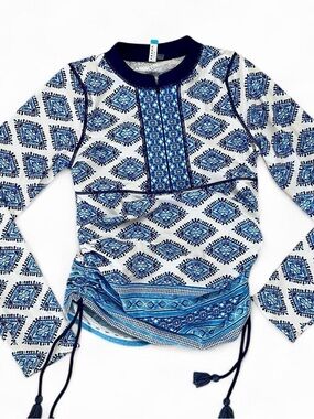 Cabana Life | Stylish Blue Rashguard with Tassels